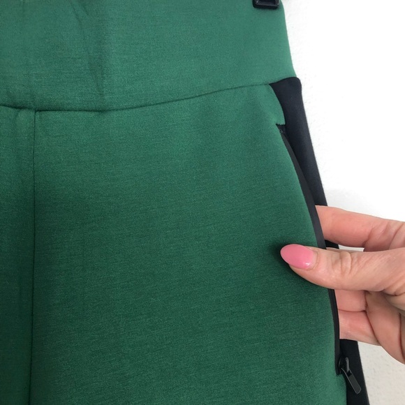 Michi Carve Flare Pant High Waist Color Block Scuba Stripe Pine Green Black - Picture 7 of 15